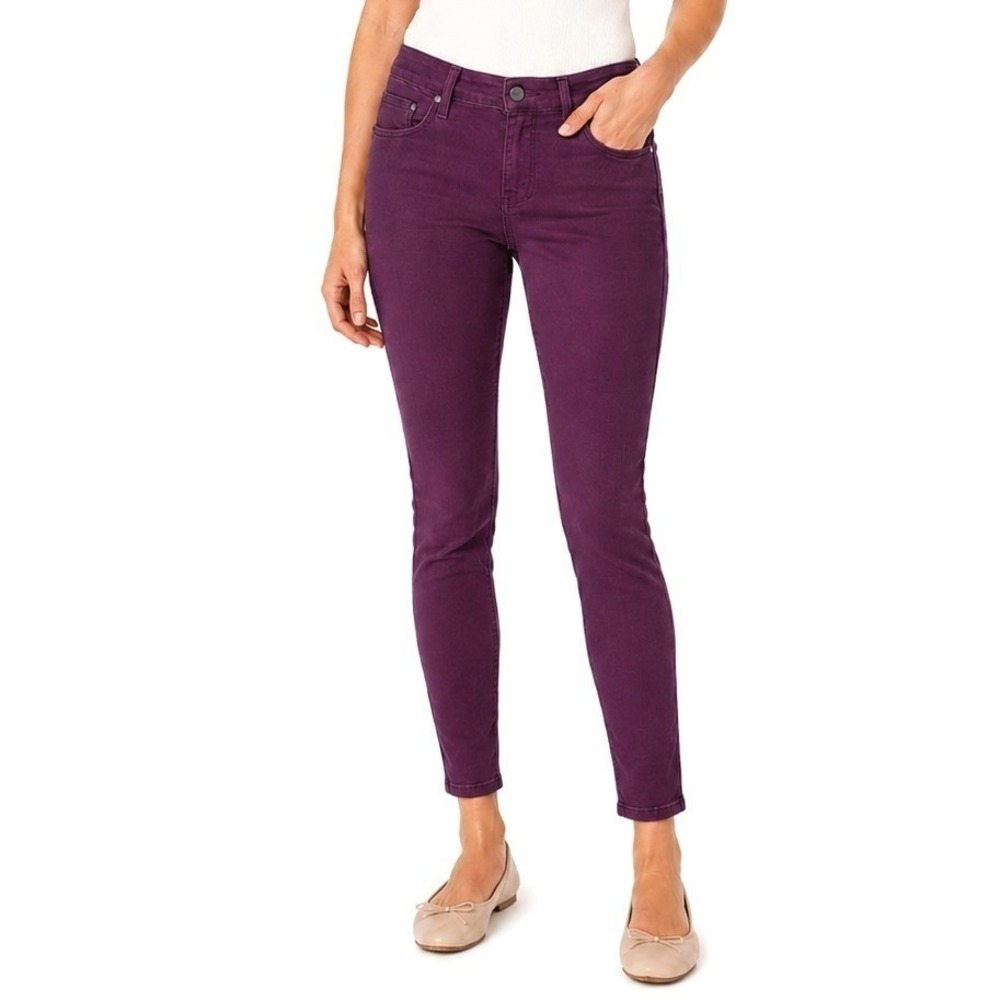 Paige Verdugo Ankle Jeans Women's 28 Cherry Noir Burgundy Stretch Skinny Denim